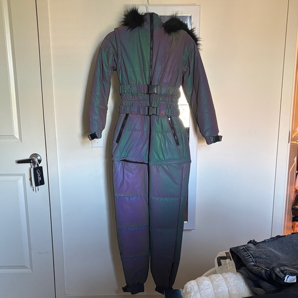 Dolls Kill Iridescent Jumpsuit snow suit never worn